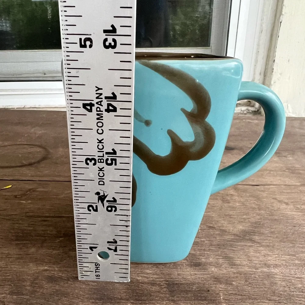 Pier 1 Hibiscus Coffee Mug Square Top 4 1/2